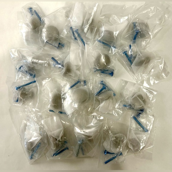 Set of 19 Brushed Nickel Drawer Pulls - Approx. 1in - 1.15in Diameter, 2 screws - Picture 6 of 8